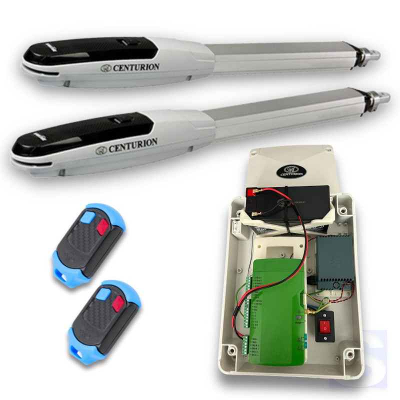kit Centurion Vantage 400 Smart doble, batiente electromecánico 2 hojas, capacidad 250kg, 4 mts, 250 ciclos diarios, 90º en 14 s kit Centurion Vantage 400 Smart doble, batiente electromecánico 2 hojas, capacidad 250kg, 4 mts, 250 ciclos diarios, 90º en 14 s