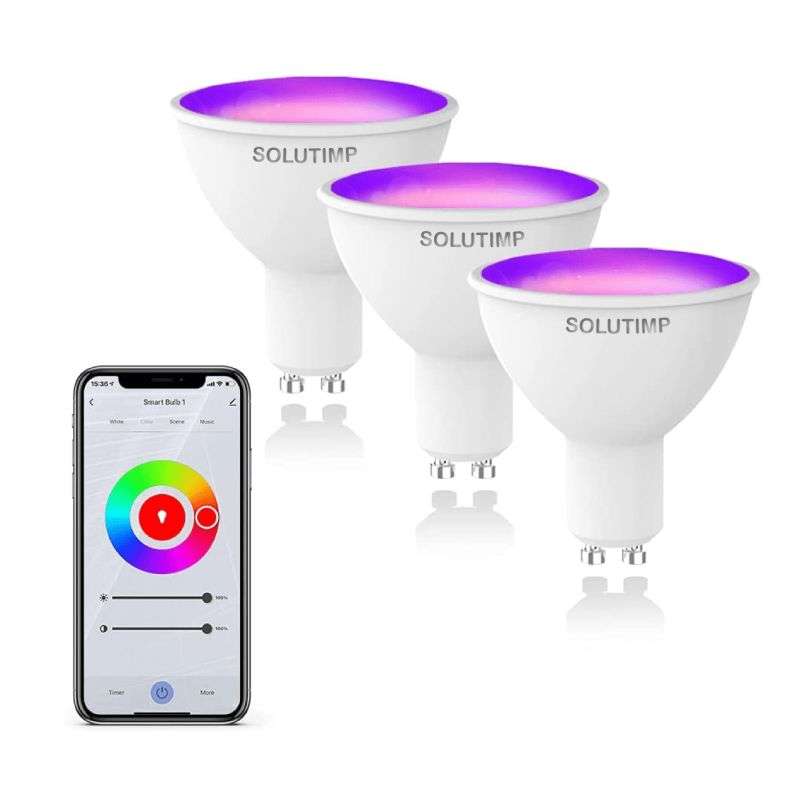 Pack 3 Ampolletas Dicroico Led Wifi RGB, GU10, Potencia 5W, Voltaje 220. Funciones Color Frio, Salida y RGB.App Smart Life /Tuya Pack 3 Ampolletas Dicroico Led Wifi RGB, GU10, Potencia 5W, Voltaje 220. Funciones Color Frio, Salida y RGB.App Smart Life /Tuya