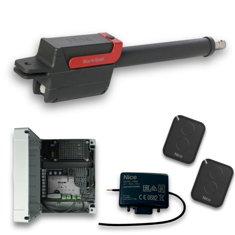 Kit batiente NICE TITAN TTN3724HS, capacidad 3,7 mts y 225 kgs, 24VDC, alto tráfico, apertura 90° aprox. 12 segundos, incluye br Kit batiente NICE TITAN TTN3724HS, capacidad 3,7 mts y 225 kgs, 24VDC, alto tráfico, apertura 90° aprox. 12 segundos, incluye br